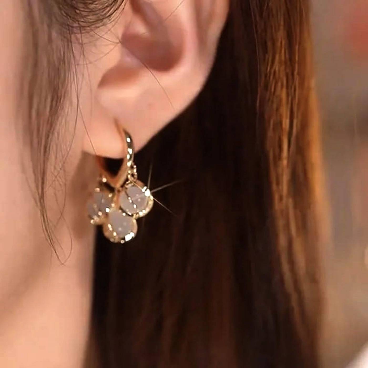 Glacial Glamour Golden Hoop Earring