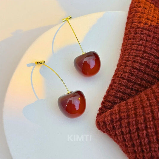Cherry Blossom Red Drop Earring