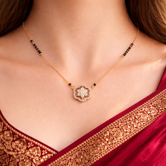 Crystal Phool Mangalsutra