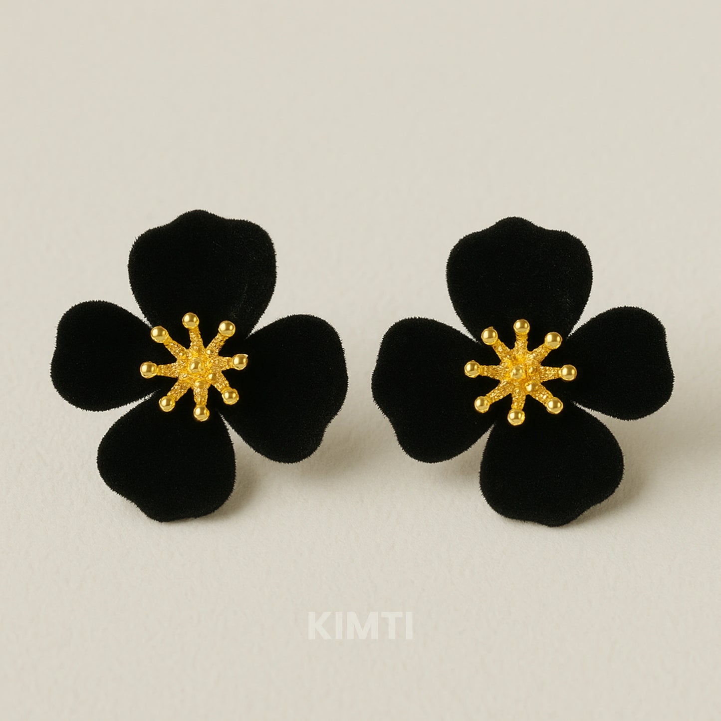 Black Flower Earring