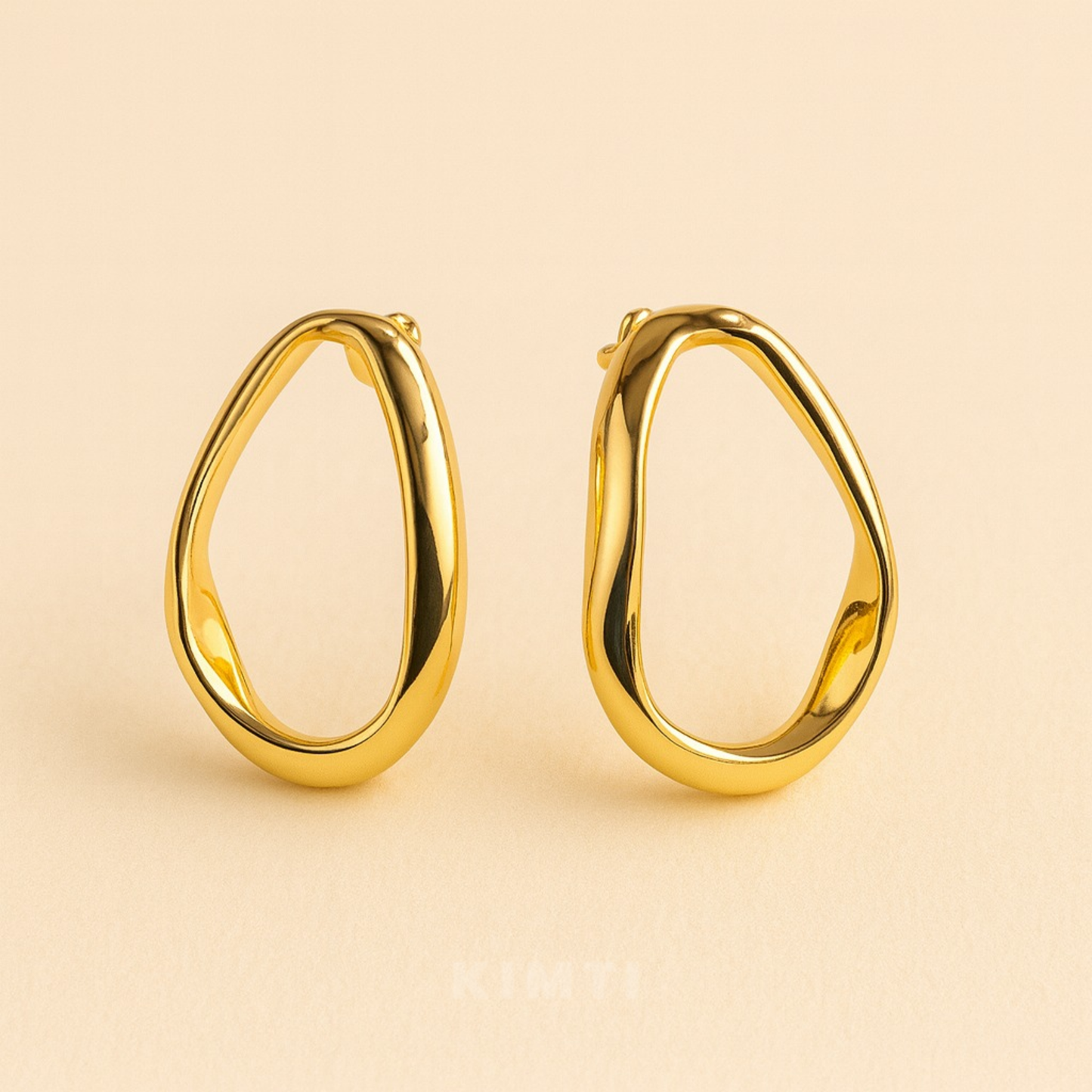 18K Gold Plated Modern Sculpt Hoops