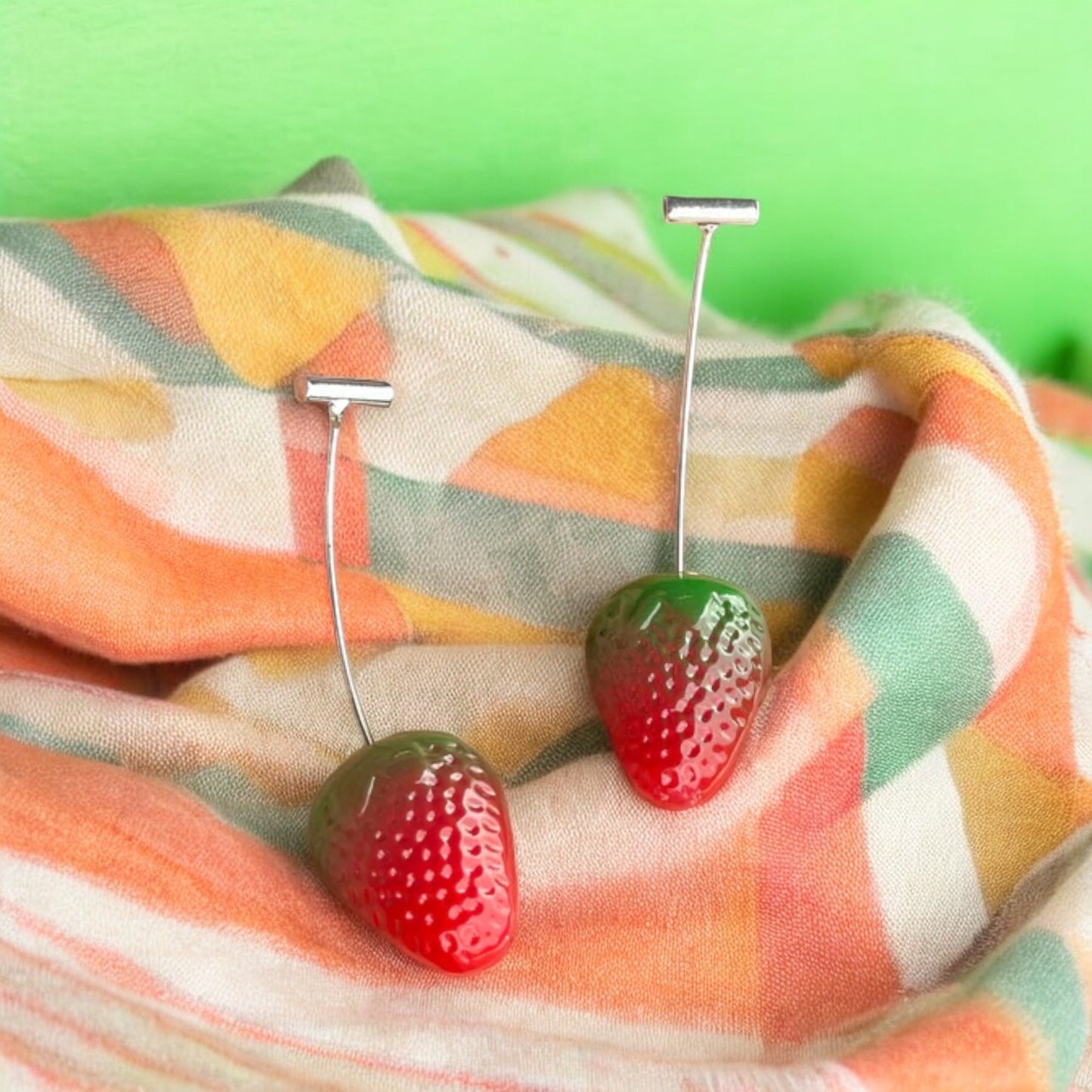 Starry Strawberry Red Earring