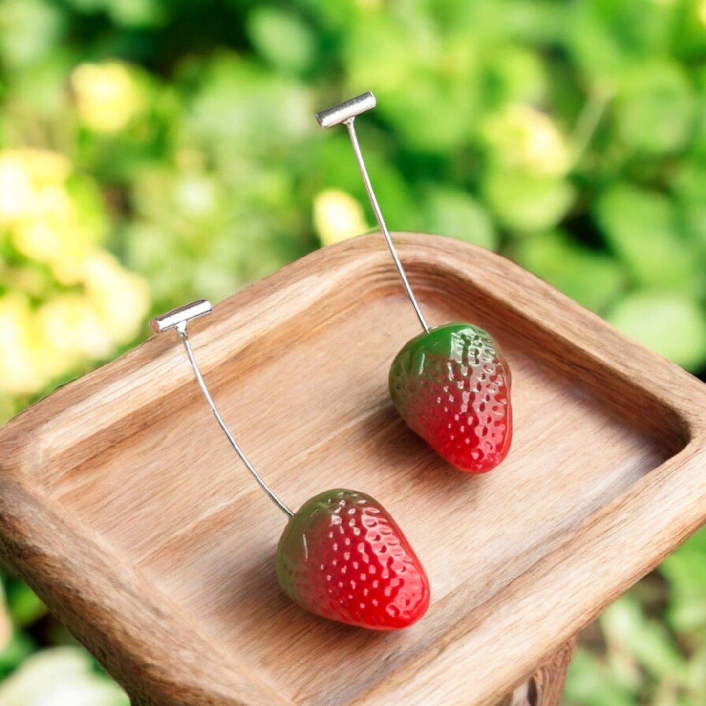 Starry Strawberry Red Earring