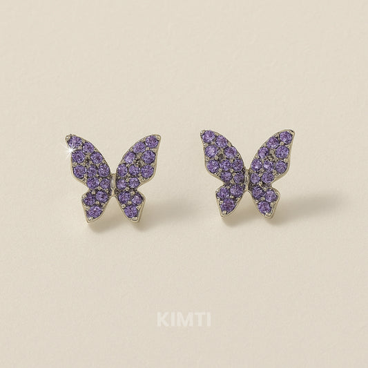 Purple Butterfly Stud Earring