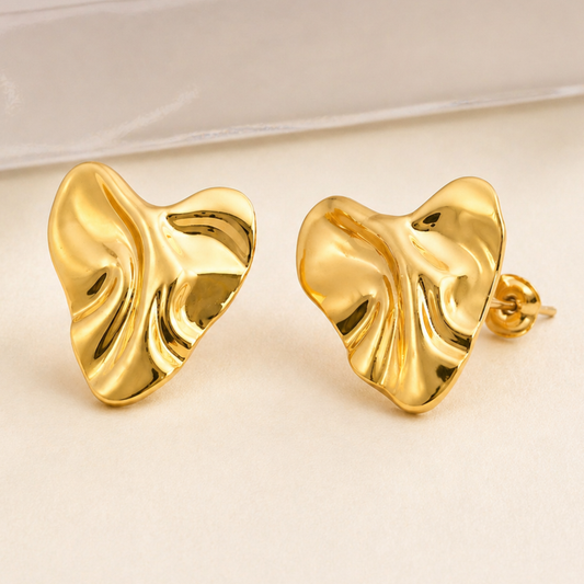 18K Gold Plated Luxe Heart Stud Earring