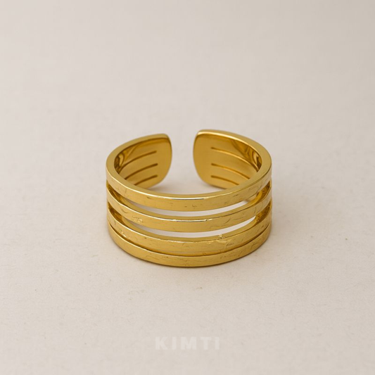 18K Gold Plated Triple Band Ring