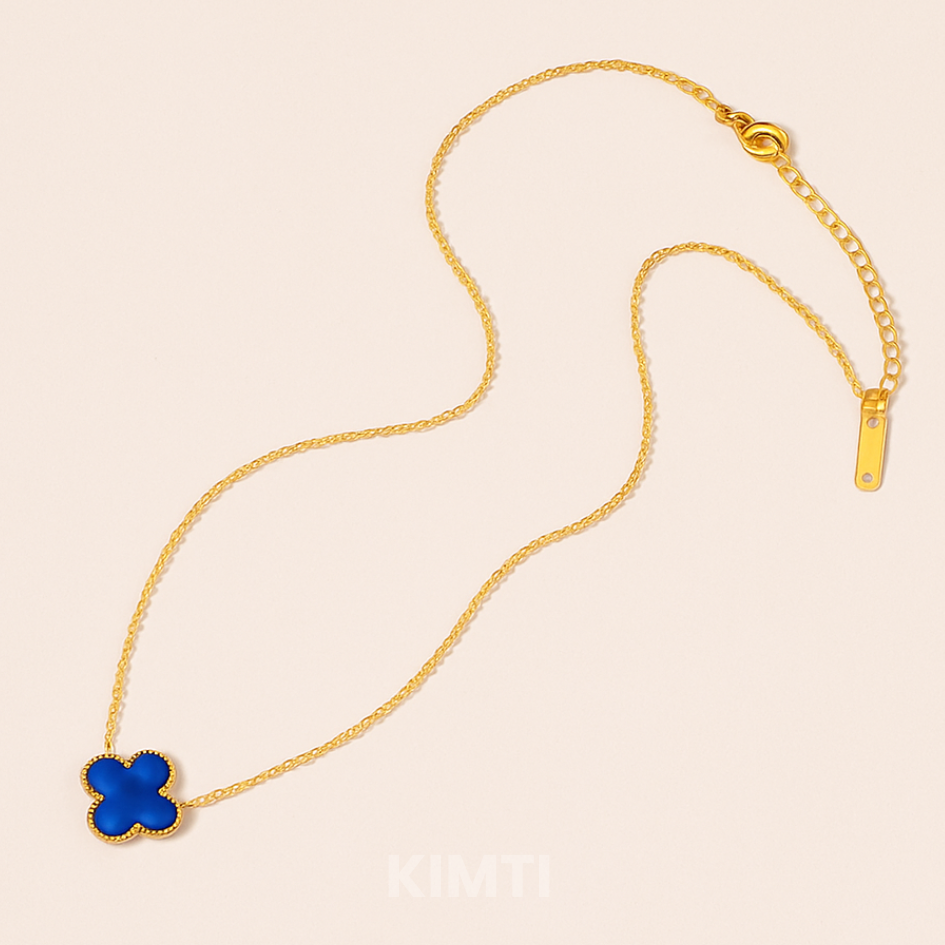 18k Gold Plated Blue Pendant  Anti Tarnish Neckalce