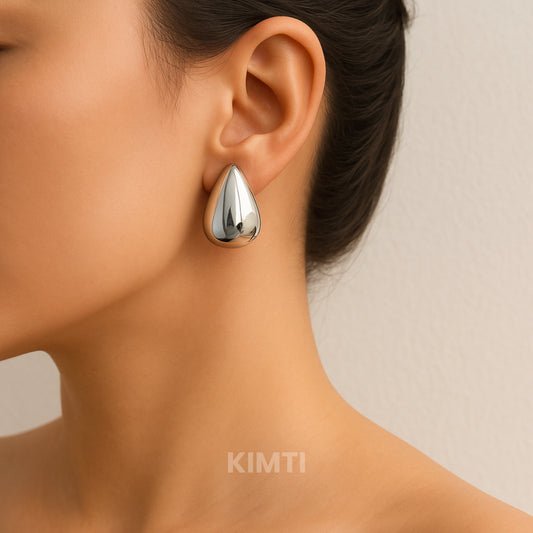 Silver Teardrop Stud Earring