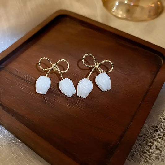 Rose Bow Stud Earring