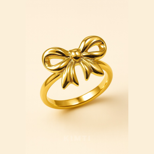 18K Gold-Plated Petite Bow Ring