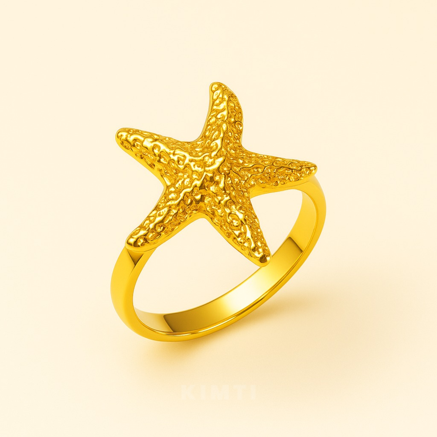 18K Gold-Plated Beach Star Charm Ring
