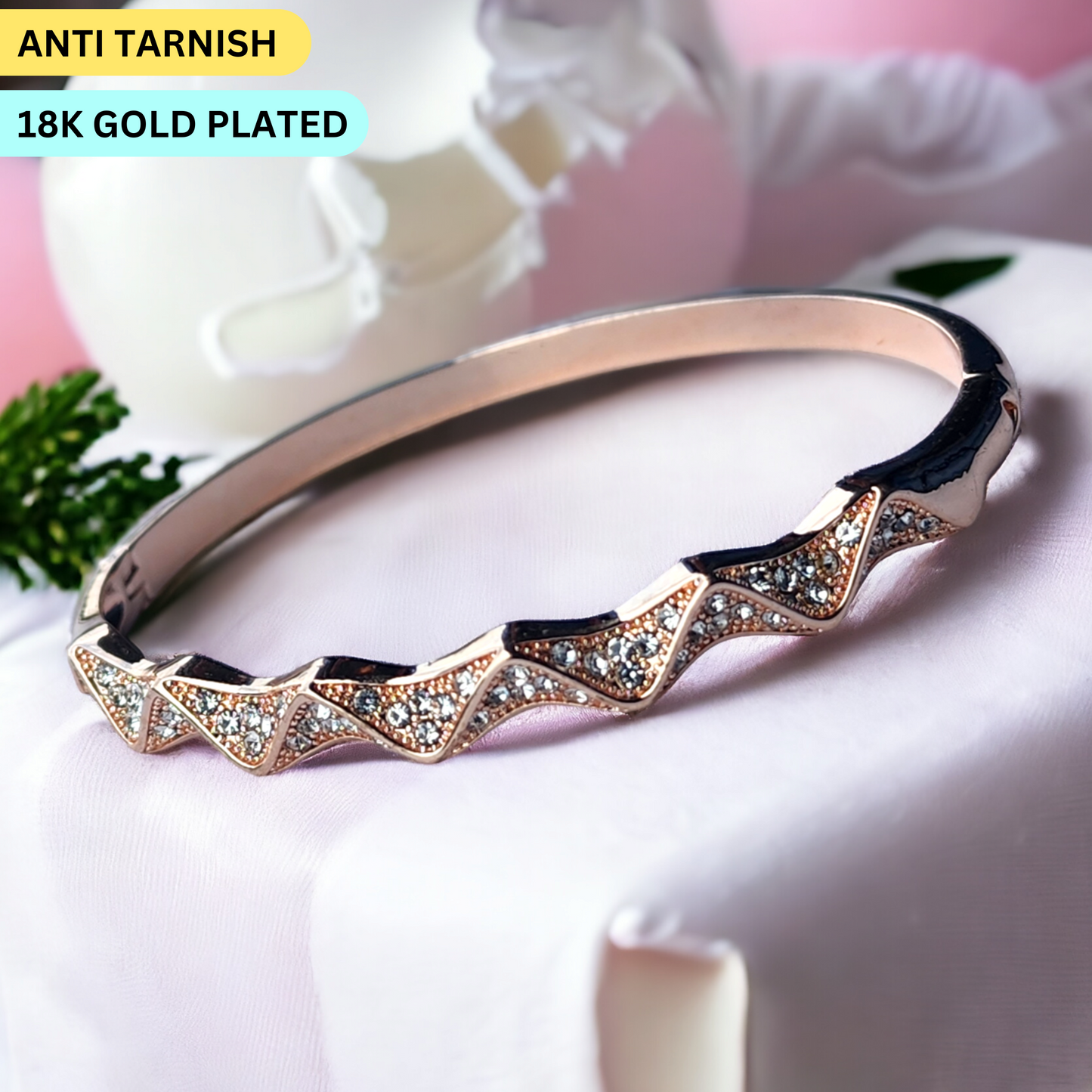 Anti Tarnish Rose Gold Diamond Bracelet