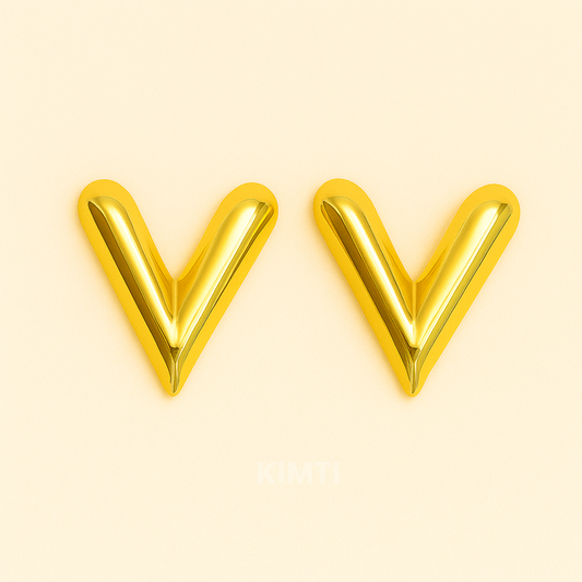 18k Gold Plated Heart Stud Anti Tarnish Earring