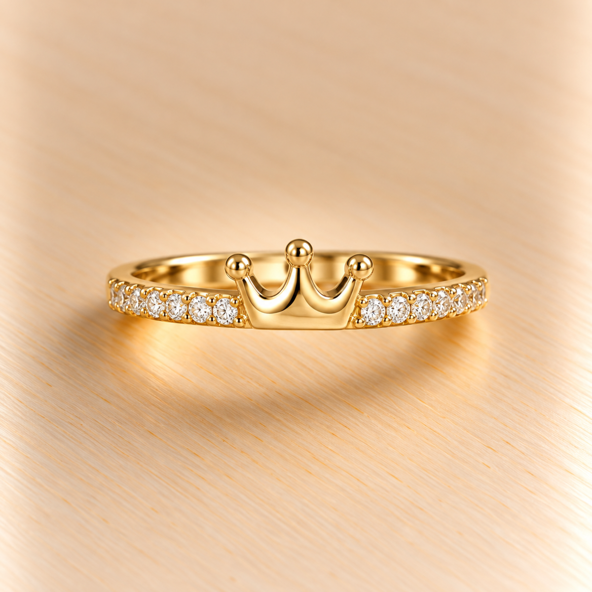 18k Gold Plated Crown Élégance Ring