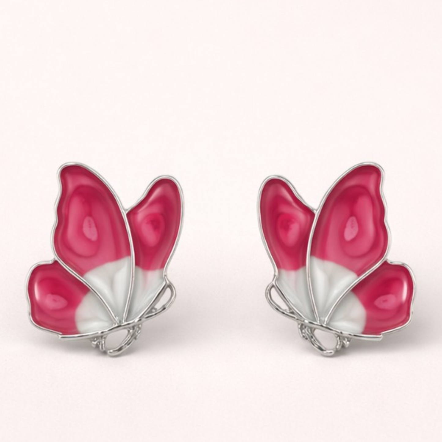 Colorful Enamel Butterfly Stud Earrings