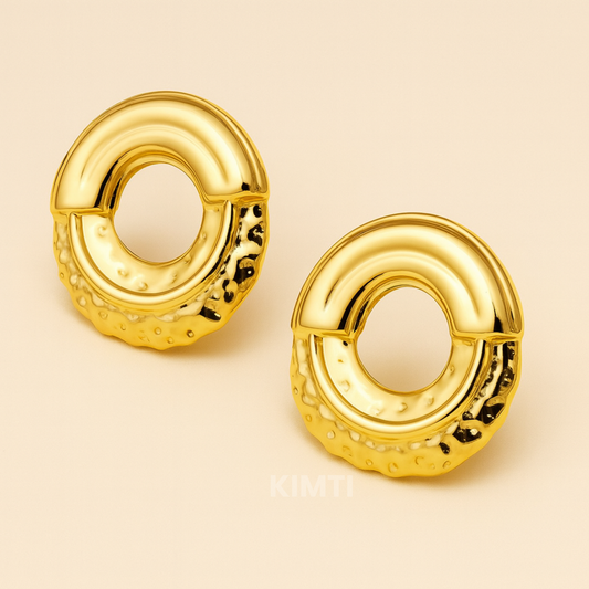 18k Gold Plated Sculpted Shine Earring
