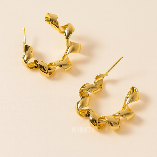 Gilded Swirl Hoops Earrings