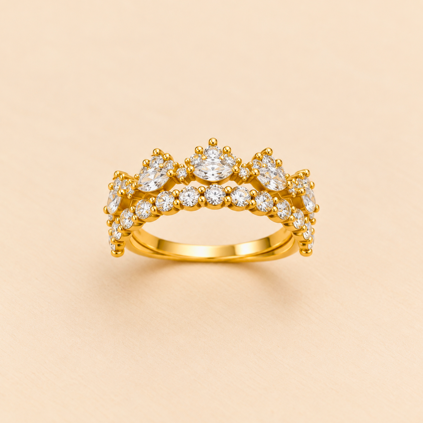 Flower Shape Cubic Zirconia Ring