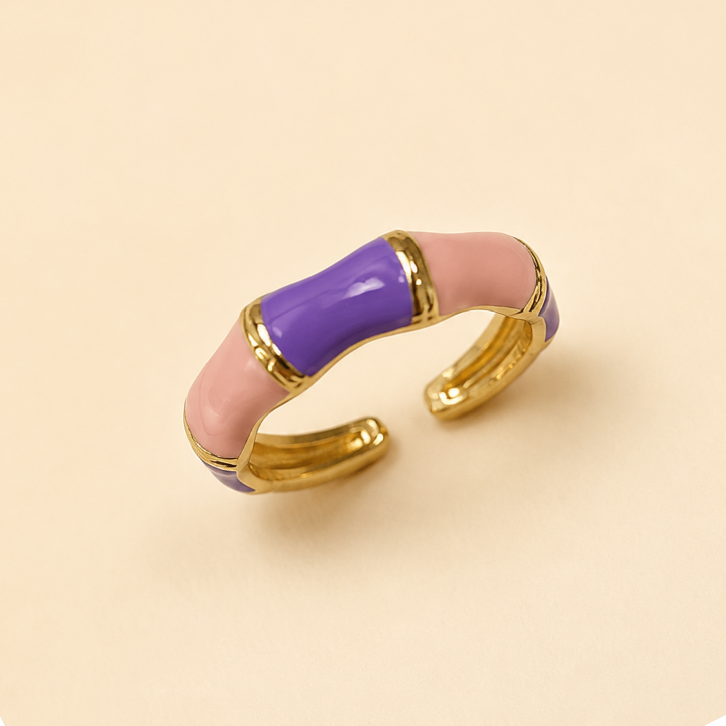 Lilac Luxe Cuff Enamel Adjustable Ring