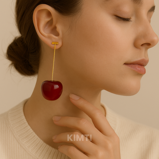 Cherry Blossom Red Drop Earring