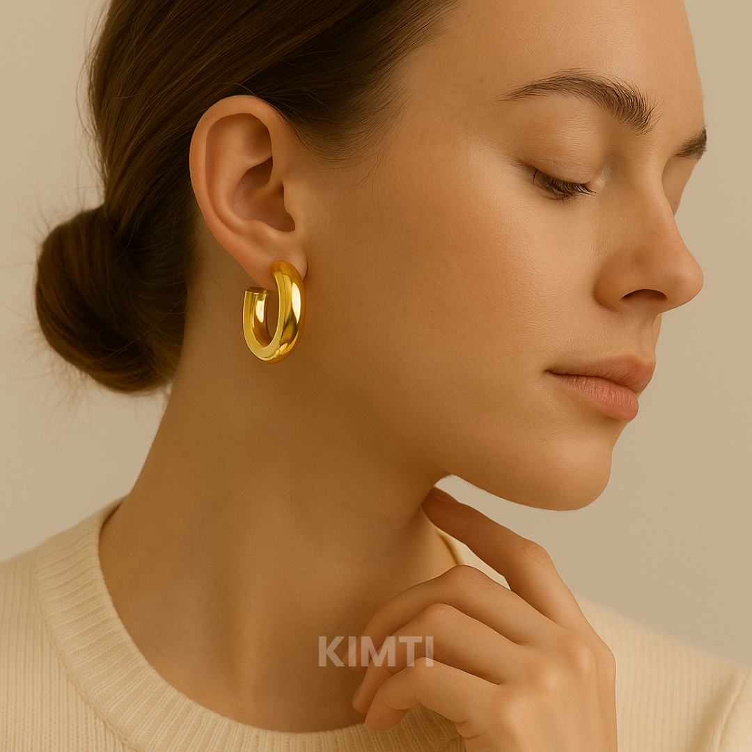 Rose Gold Hoops Earring