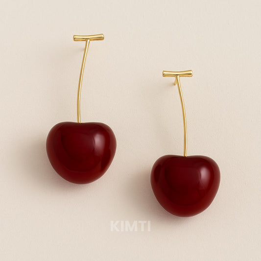 Cherry Blossom Red Drop Earring