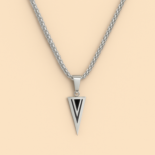 V Shape Pendant Stainless Steel Necklace