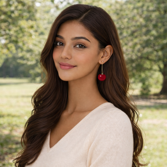 Cherry Blossom Red Drop Earring