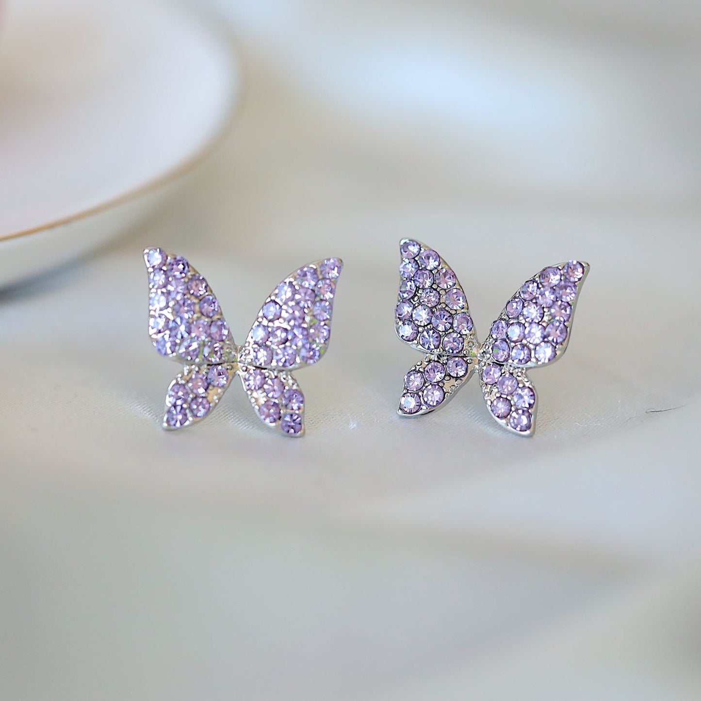 Purple Butterfly Stud Earring