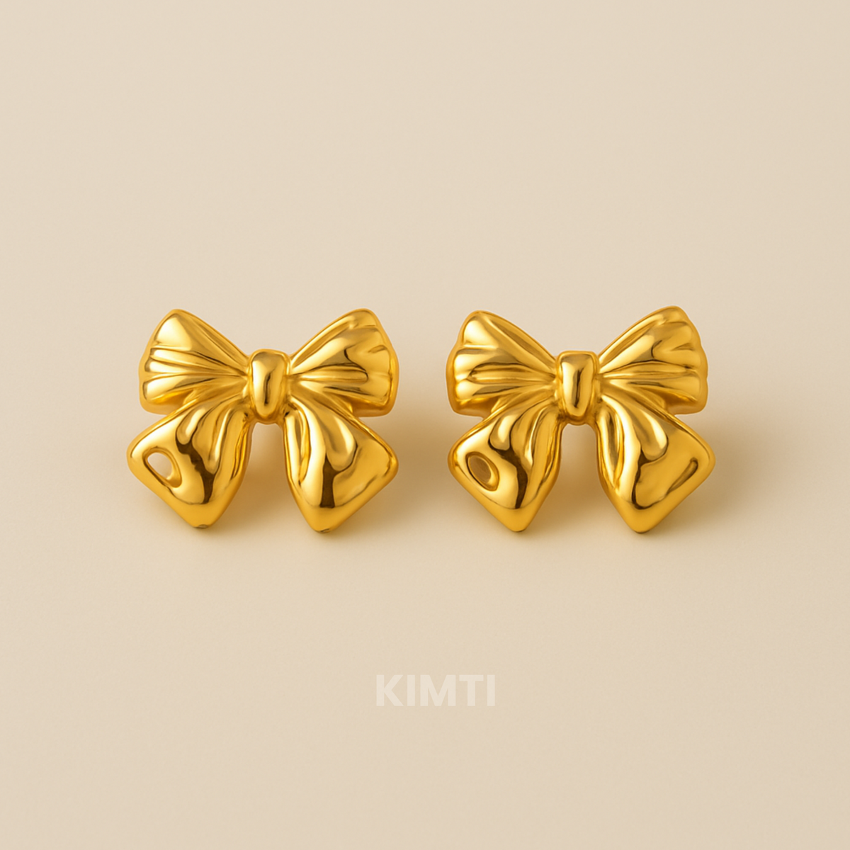 18K Gold Plated Eternal Bow Stud Earrings