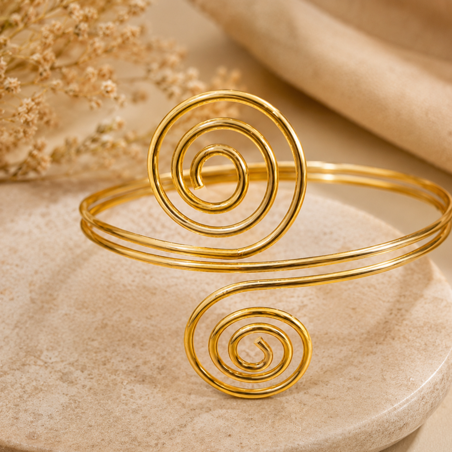 Celestial Swirl Gold Arm Cuff