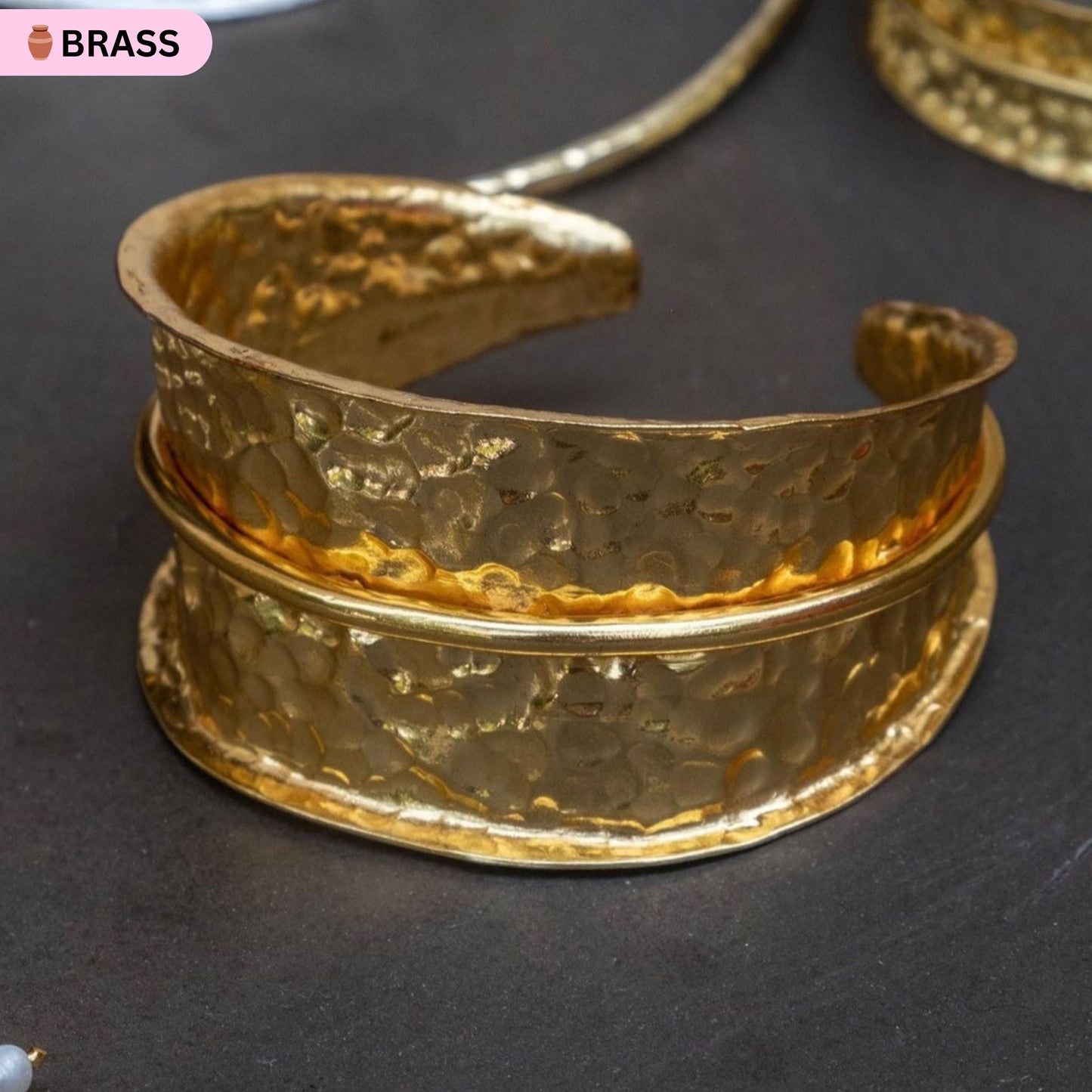 Gold Wild Leaf Cuff Bracelet