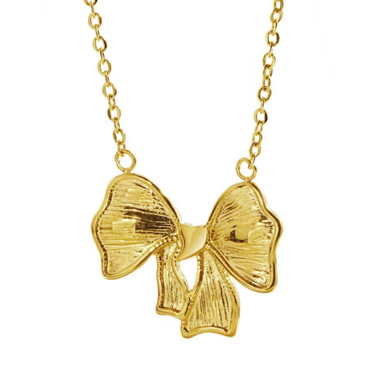 18K Gold Plated Bow  Anti Tarnish Necklace