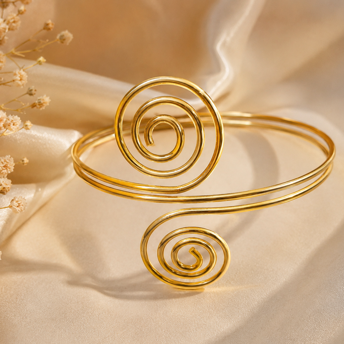 Celestial Swirl Gold Arm Cuff