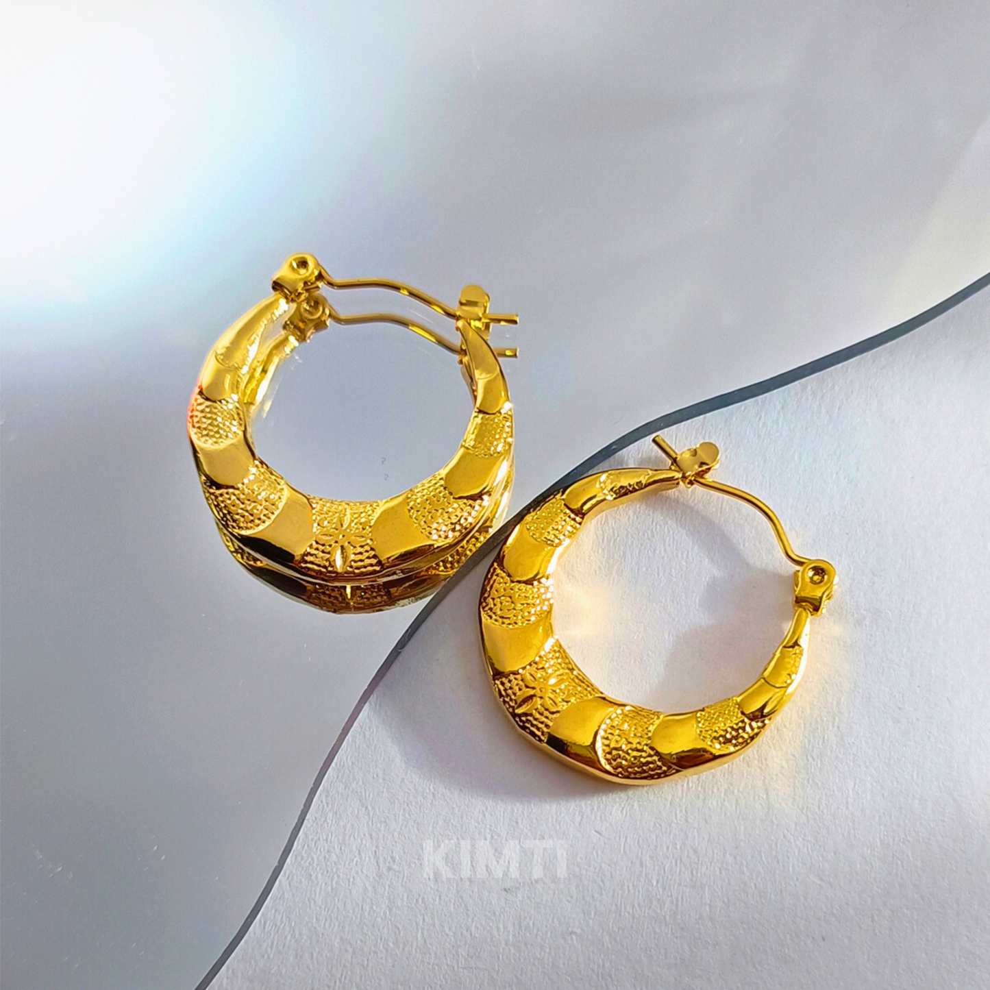 Gold Plated Designer Hoops
