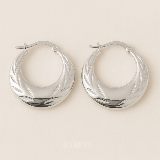 Anti-Tarnish Nature Inspired Round Hoops