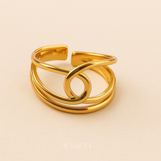 18K Gold Plated Solina Curve Ring for Women