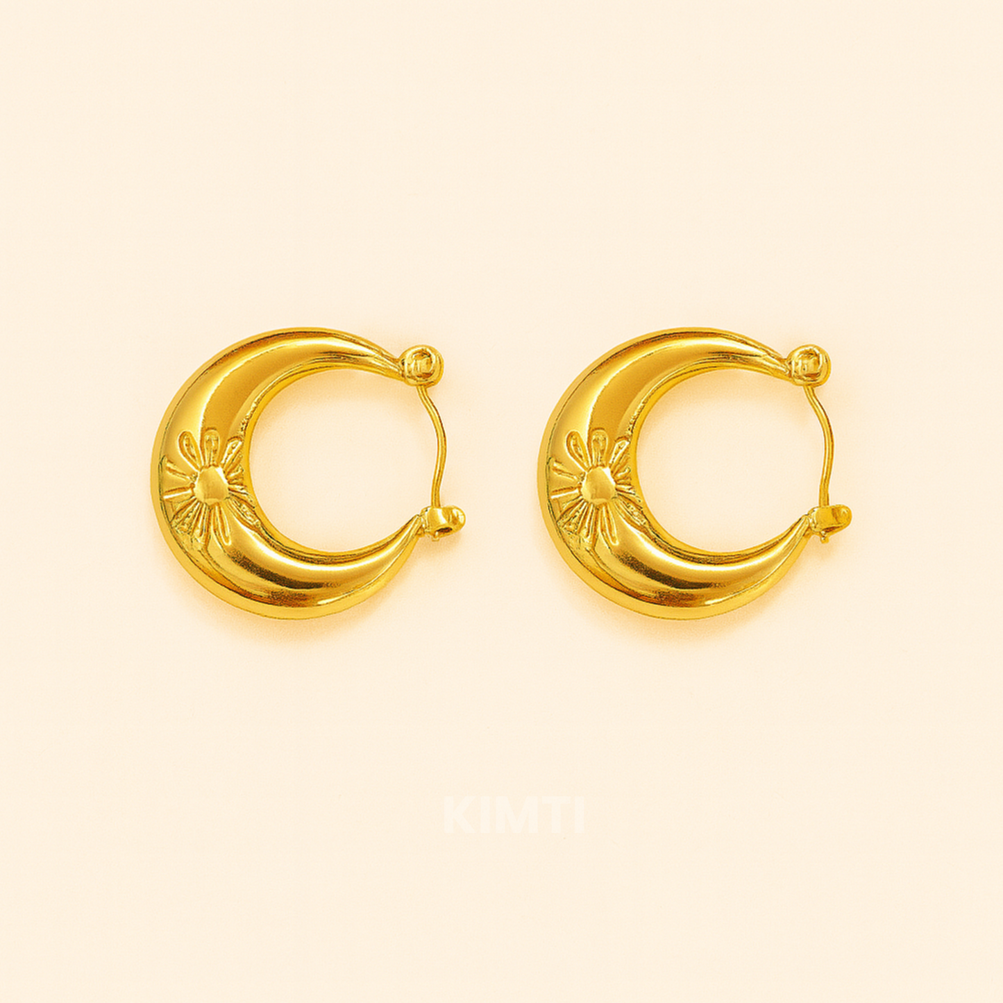 18k Gold Plated Flower Hoop Anti Tarnish Earring