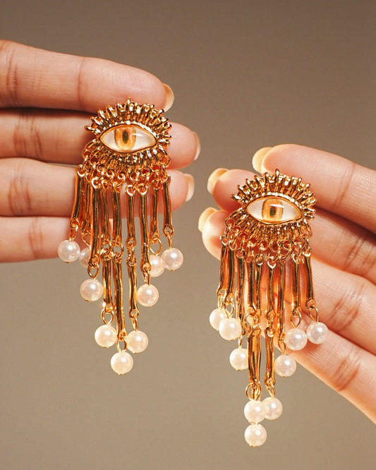 Astraea 18 K Gold Plated Soirée Earrings