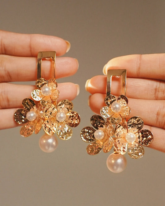 Fioris 18 K Gold Plated Soirée Earrings