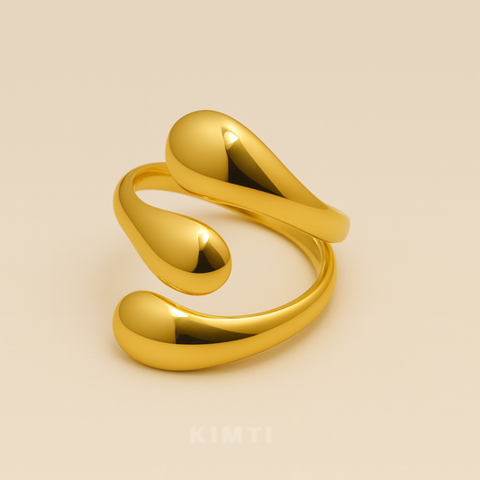 18K Gold Plated Waterdrop Wrap Ring