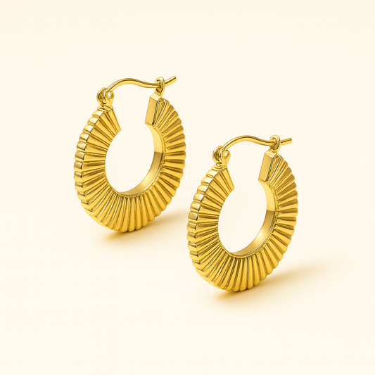 18K Gold Plated Circular Hoop AntiTarnish Earring