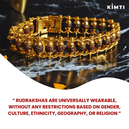 Premium Gold Plated Modern Rudraksha Bracelet