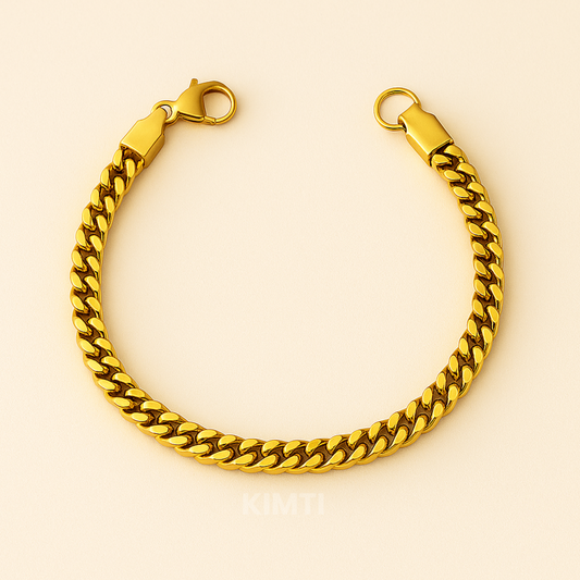 Men-18K Gold Plated Anti Tarnish Link  Bracelet