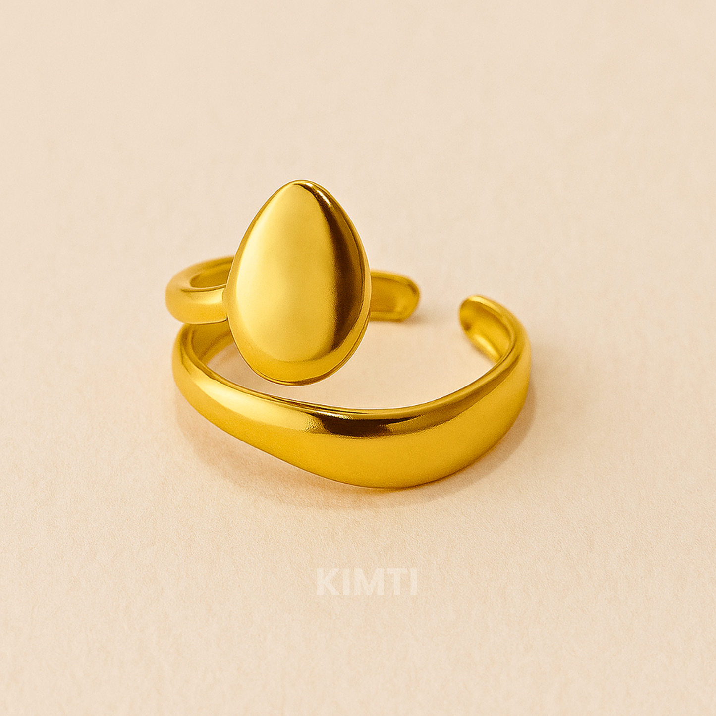 18k Gold Plated Statement Spiral Ring