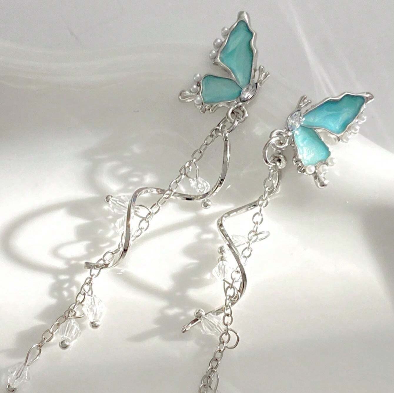 Blue Butterfly Dangler Earring