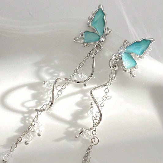 Blue Butterfly Dangler Earring