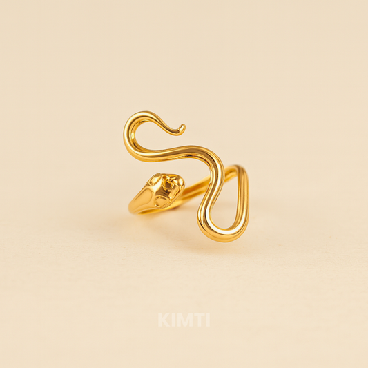 18k Gold Plated Silken Serpent Ring