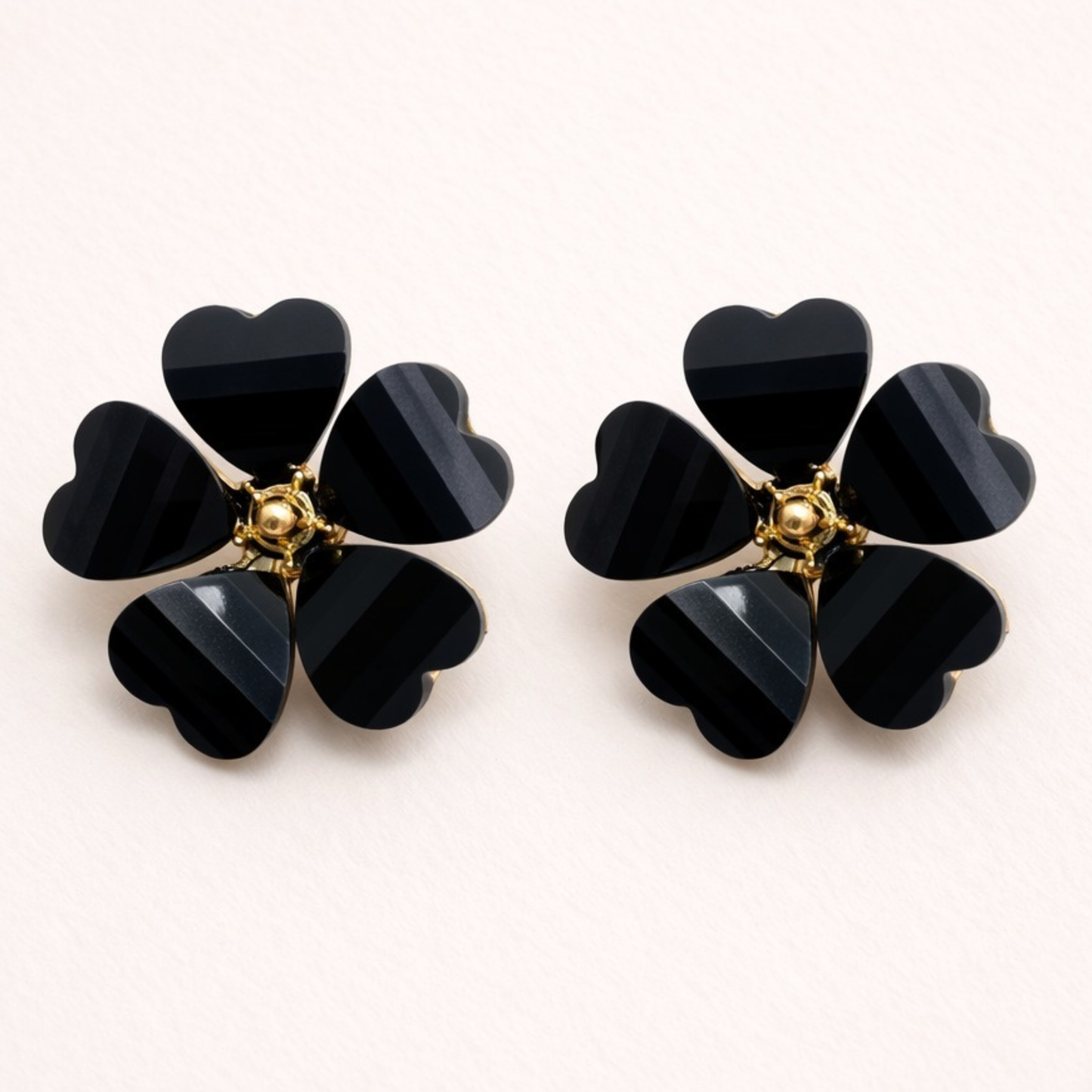 Pearl Bloom and Midnight Bloom Flower Earrings