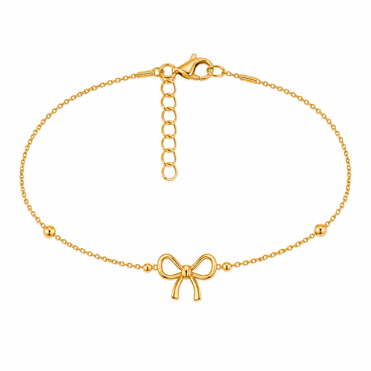 Gold Plated Bow Anklets